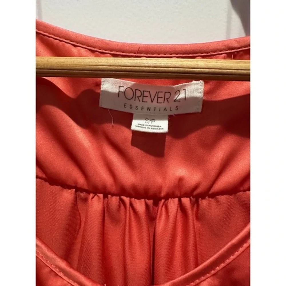 Forever‎ 21 Coral Ruffle Tie Waist Sleeveless Mini Dress with Lining Size S